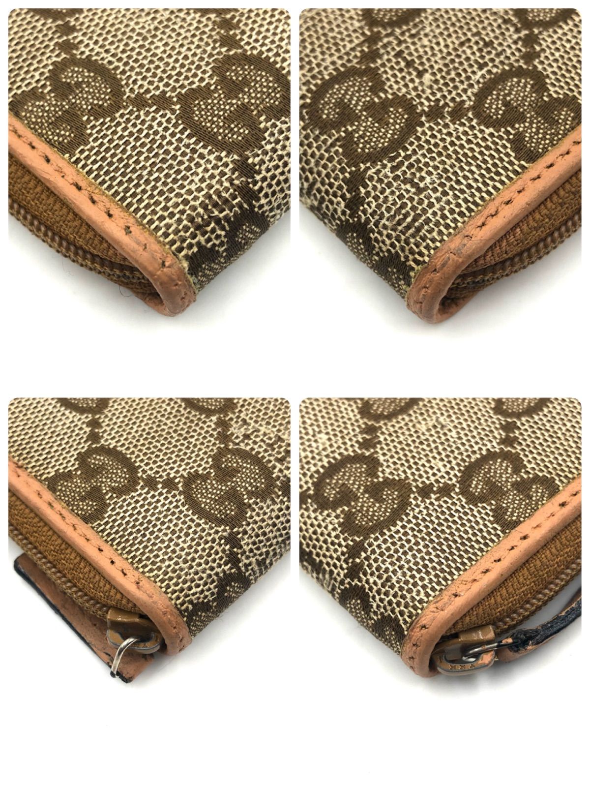 GUCCI グッチ GGキャンバス×レザー ジップアラウンド コイン