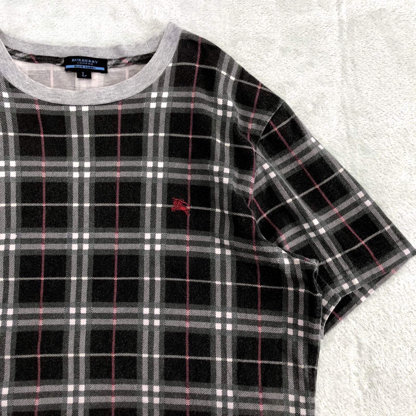 BURBERRY BLUE LABEL チェック柄半袖シャツ フリル襟 BURBERRY BLUE LABEL - BURBERRY BLUE LABEL メッシュTシャツ