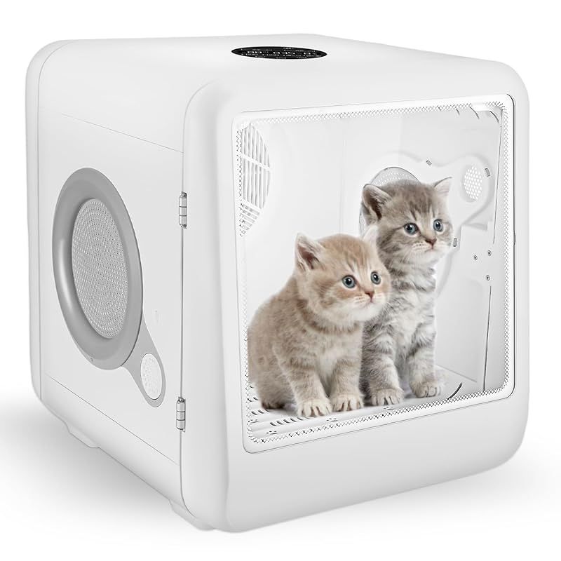 Acesidn犬 猫 ペットドライルーム 65Ｌ大容量 猫乾燥機 ペット用ドライボックス 犬猫速乾ドライヤールーム 38dB静音 調節 な温度 32-40℃ および時間 5-120分 自動ドア 取り外し お手入れしやすいデザイン設計 ドライハウス 1