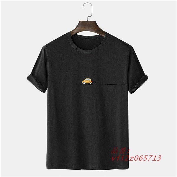 Tシャツ Tシャツ メンズ 2点セット ベーシック 薄手 Tシャツ 半袖 大きいサイズ カジュアル クルーネック ティーシャツ 体型カバー 車柄 丸首  vii2z065713