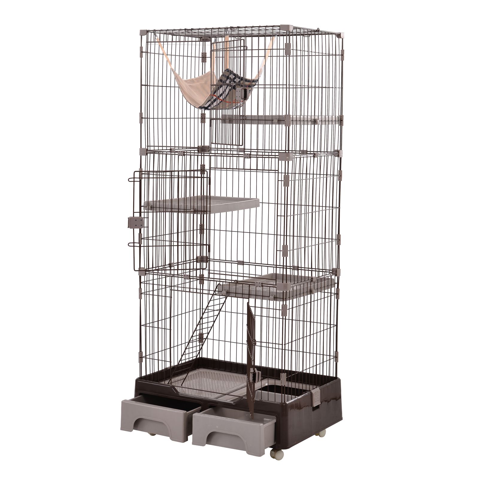 15%割」 猫 ケージ トイレ付 ハンモック付 収納型 キャットケージ 3段 1段