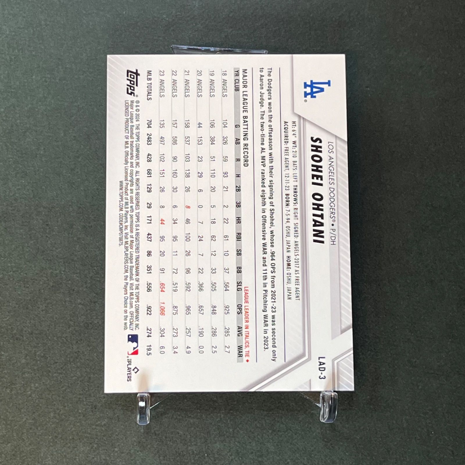 新品未開封 白っぽ topps Black & White 大谷翔平 ドジャース