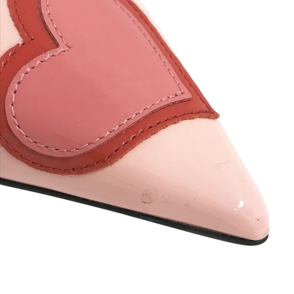 PRADA プラダ エナメル パンプス ハイヒール ハート ピンク系 36