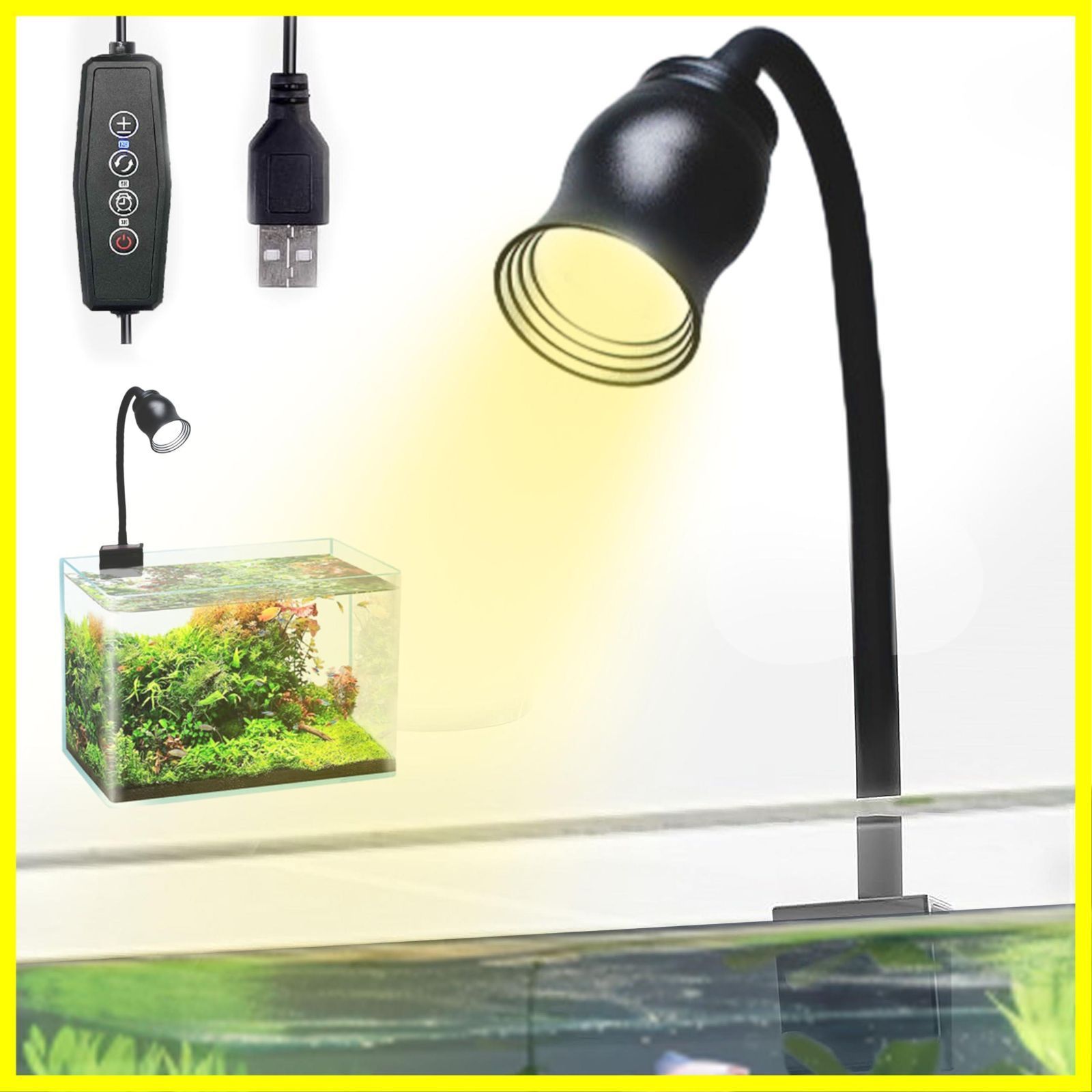 [新品・未使用]観賞魚飼育 明るさ調整 タイマー 熱帯魚 LED 水槽ライト 観賞魚 50CM以内水槽対応 3つの照明モード 水草育成 アクアリウムライト 水槽照明