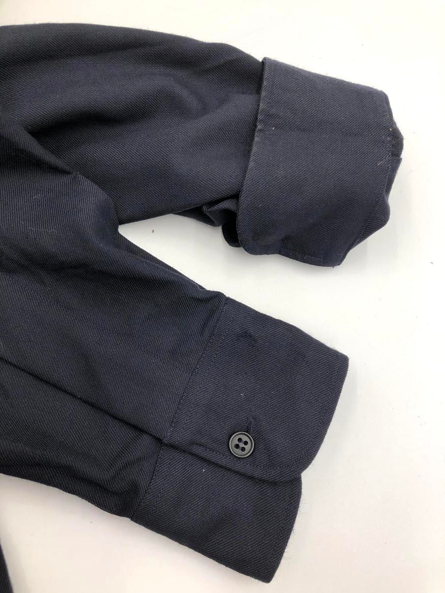 【A.P.C】アーペーセー　濃紺ウール　Mサイズ ルーマニア製 A.P.C. アーペーセー マチ付き チェック ウール