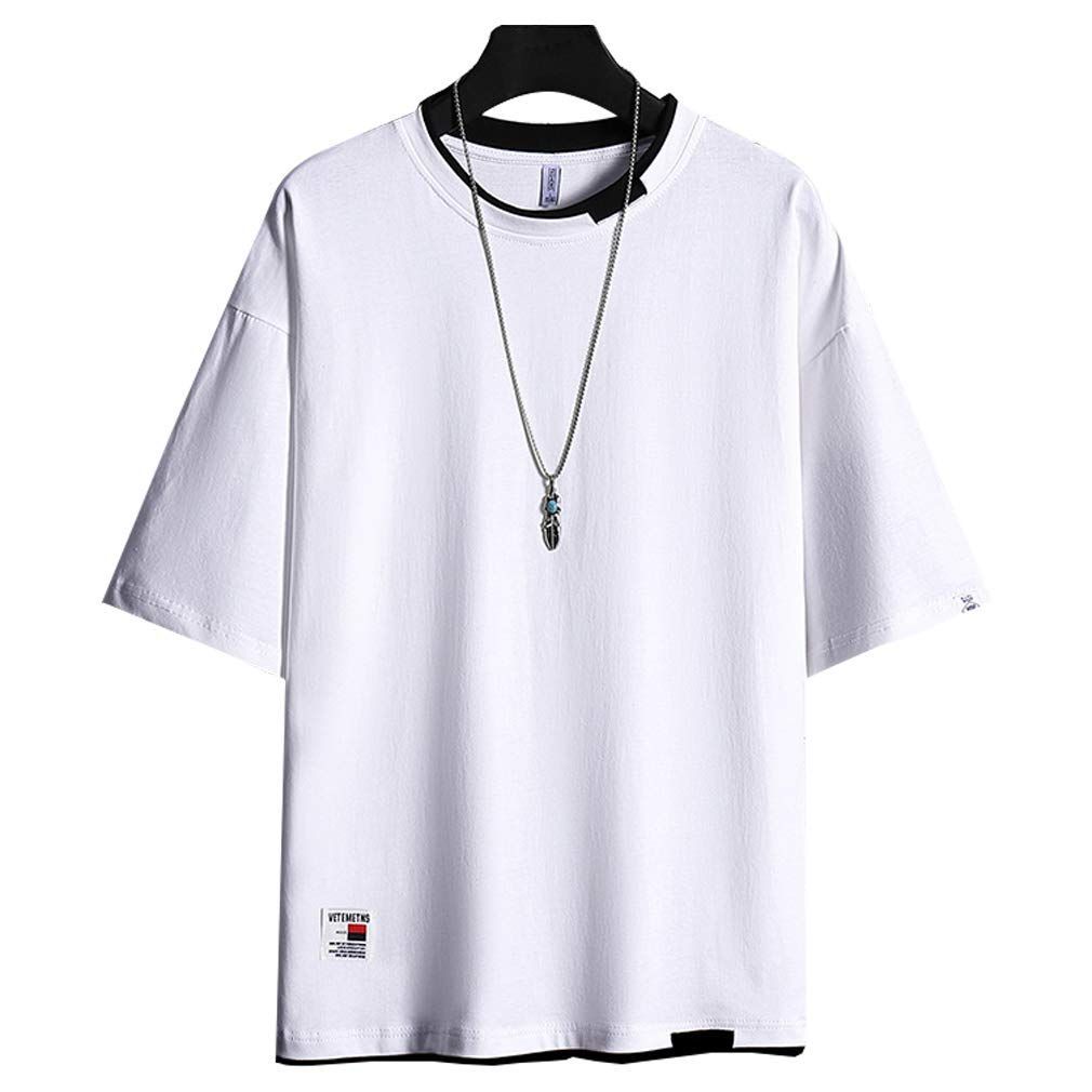 メルカリshops Tシャツ メンズ 半袖 おしゃれ ロング丈tシャツ ランニングウェア 無地