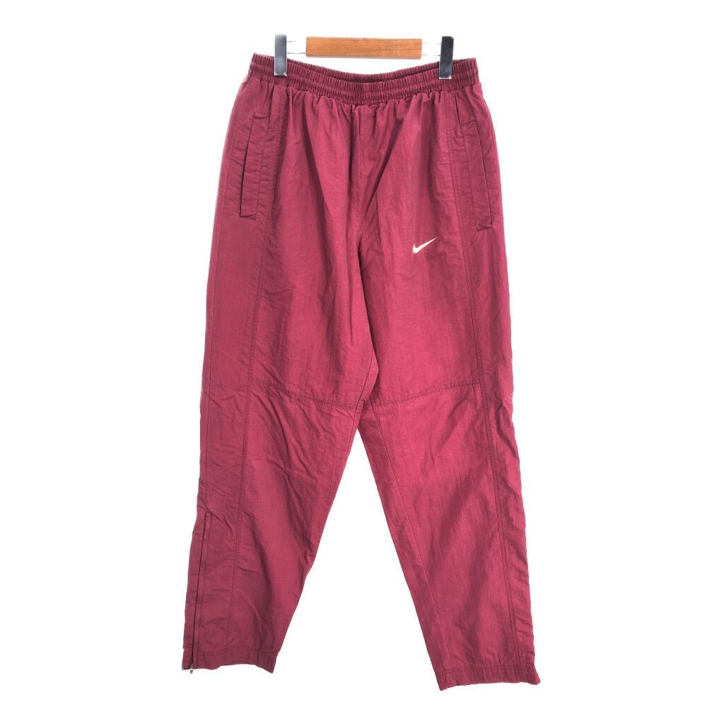 90年代 NIKE ナイキ ナイロンパンツ スポーツ ワインレッド (メンズ L) 中古 古着 S8278