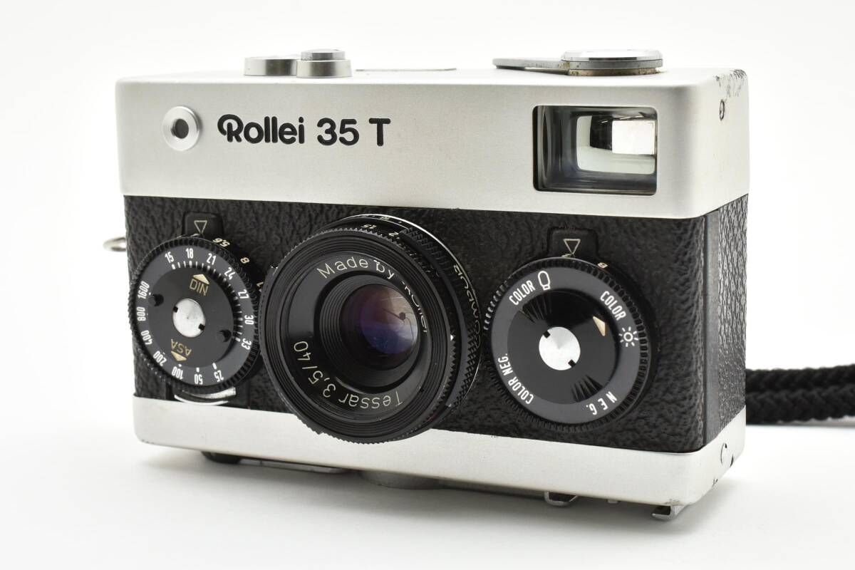 ローライ Rollei 35 T 40 mm F 3 5 テッサー シルバー コンパクトフィルムカメラ ストラップ付き L 19 6683