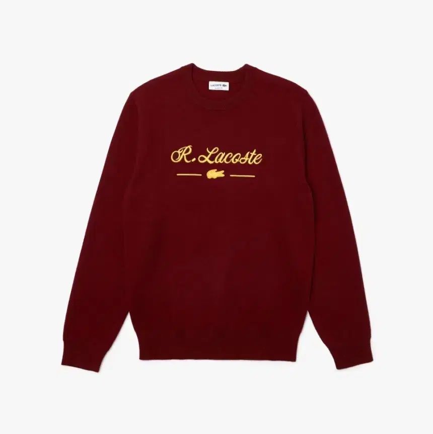 LACOSTE(ラコステ) 刺繡 ロゴ ウール コットン セーター