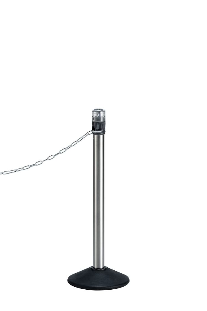 5営業日で発送 テラモト LEDライト付きチェーンスタンド アルミチェーン 点滅灯 LED黄 SU6620200 1台