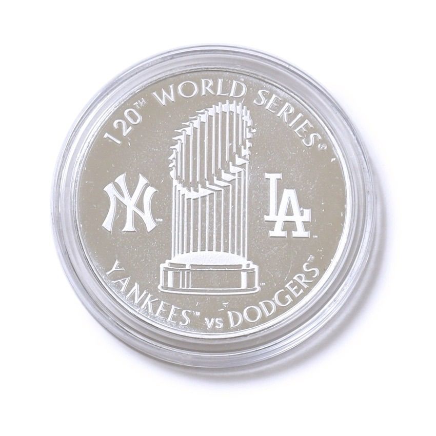 世界5000枚 ドジャース vs ヤンキース ワールドシリーズ 2025 記念 コイン MLB公式 39mm 記念グッズ シルバープレート シリアルナンバー DODGERS New York Yankees 野球 大谷翔平 ジャッジ