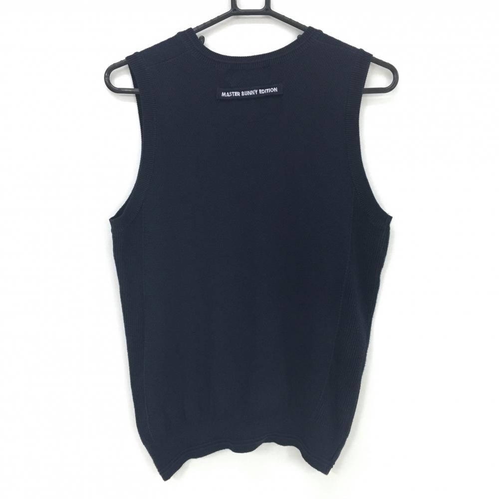 PEARLY GATES ネイビー Vネックベスト 14GジャガードVネックニット