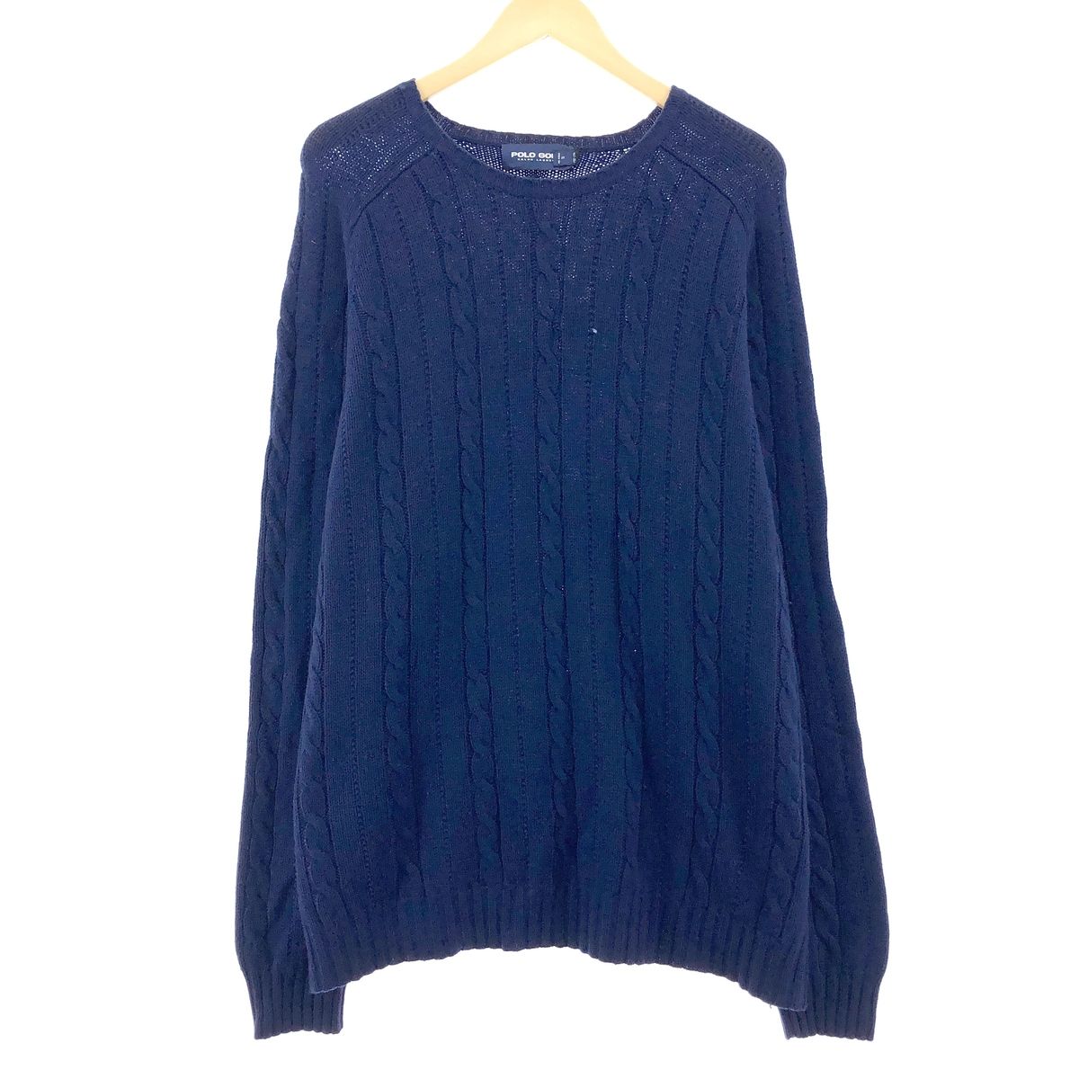 古着 ラルフローレン Ralph Lauren POLO GOLF ポロゴルフ ケーブル編み ウールニットセーター メンズXL ヴィンテージ/eaa377126