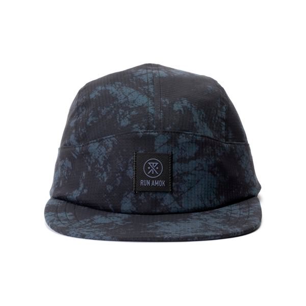 Run Amok ラン アモック ランニングキャップ RUN BLESS UP CAMPER RH727-NVYT NAVY TIE DYE ランニング トレイルランニング トレラン マラソン ジョギング 5パネルキャップ 帽子 アウトドア