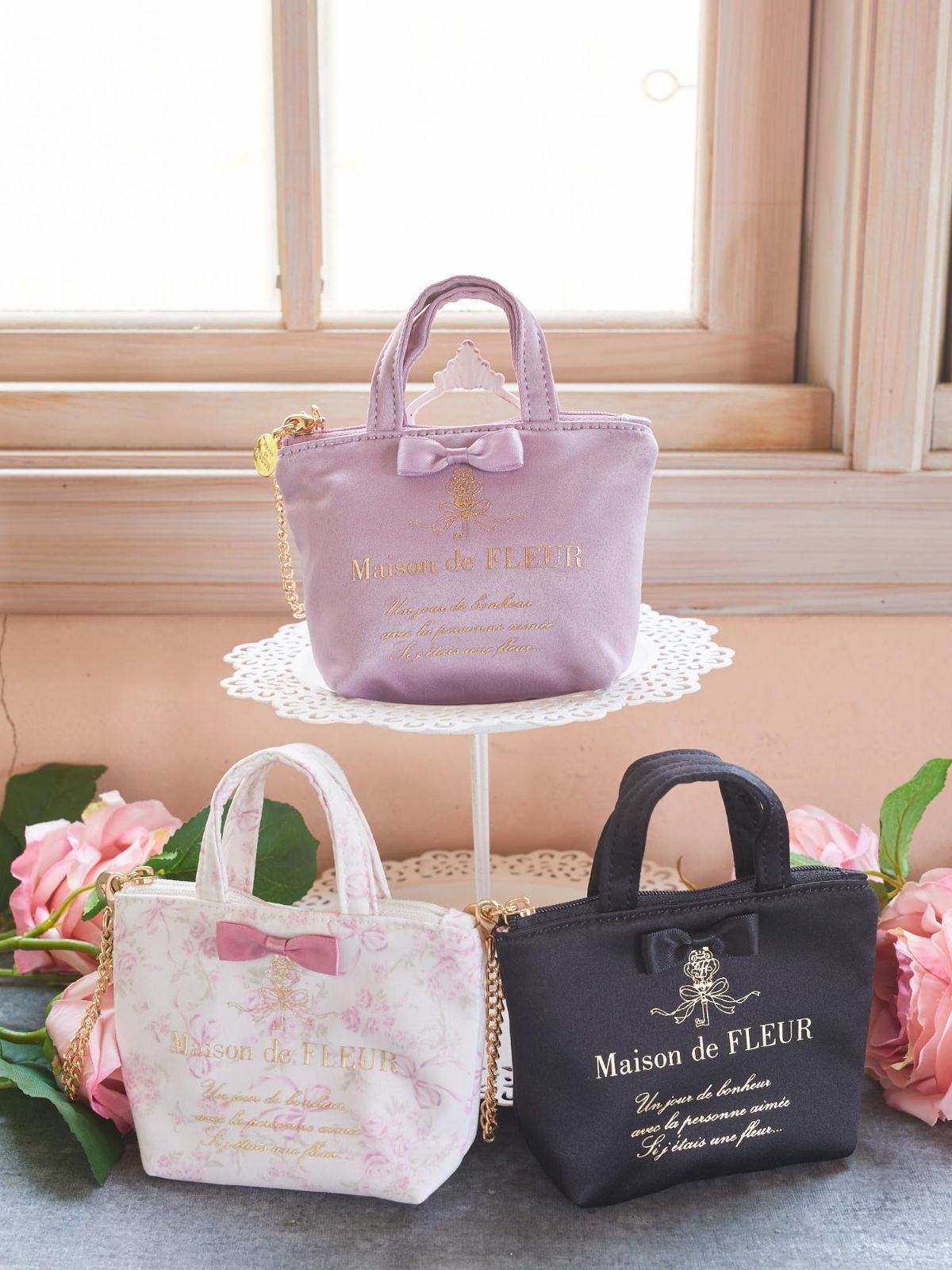 みーにゃん　ジョリーフルール　メゾンドクチュール　ミニトート　ハンドメイド 特価商品】フルール] バッグチャーム ド ﾐﾆﾄｰﾄﾊﾞｯｸﾞﾁｬｰﾑ [メゾン