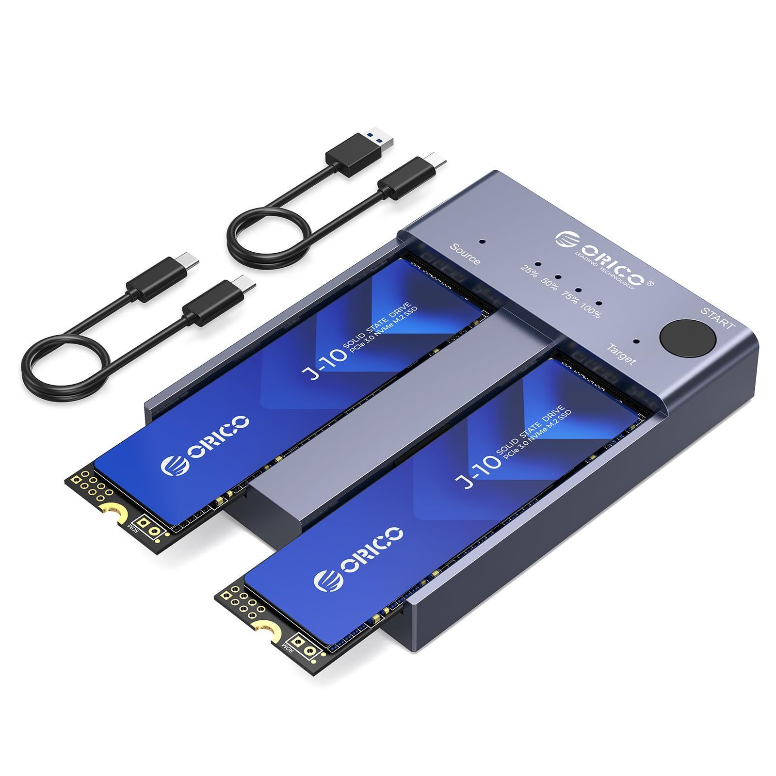 在庫処分 USB 3.1 Key Nvmeのみ に対応 Gen2 B-M 10Gbps | UASPサポート M-Key 2230|2242|2260|2280 外付けケース SSD対応 USB3.1 M.5 コピー機能付 SSD 2ベイ 変換アダプタ SS