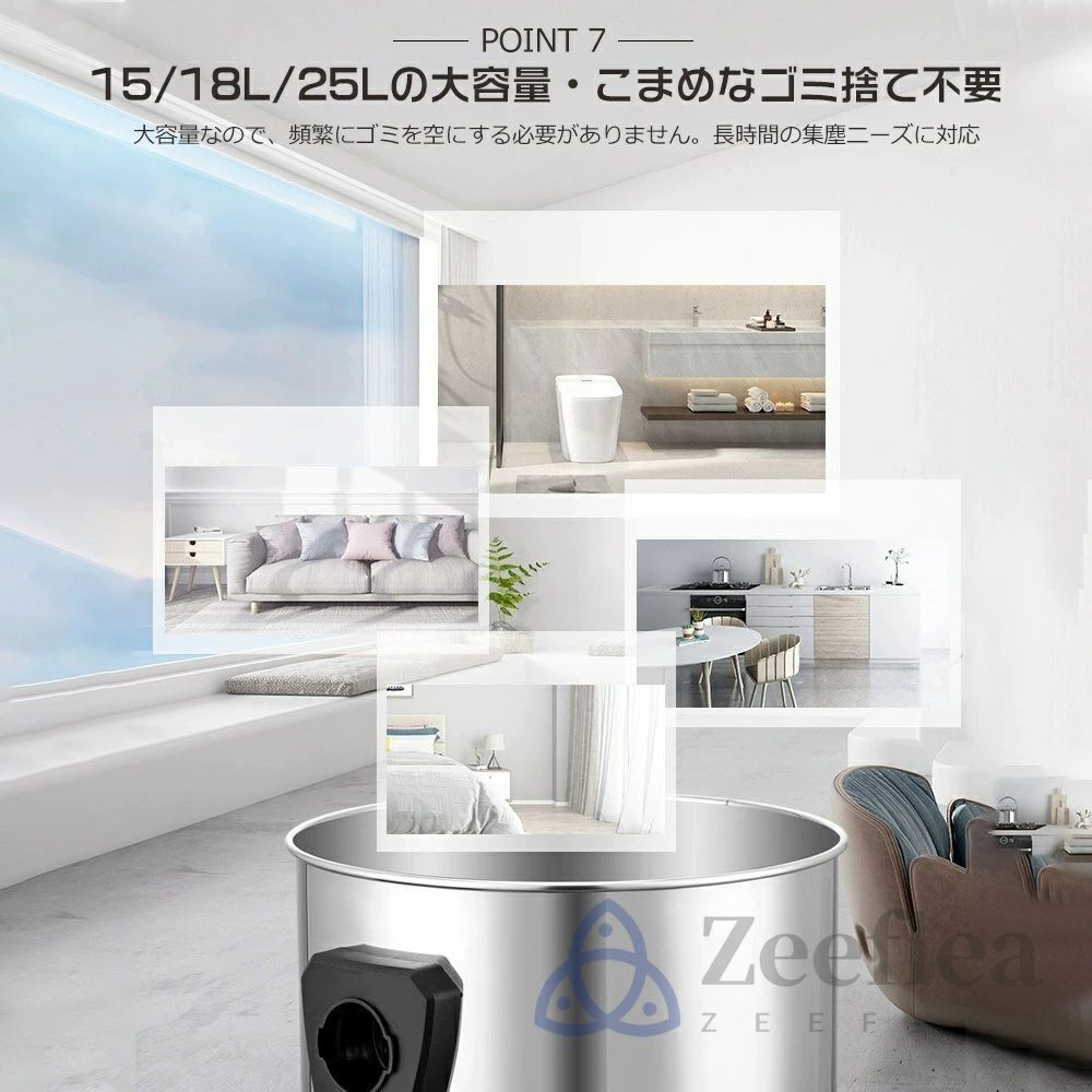 2025新登場】業務用掃除機 掃除機 紙パック式 乾湿両用 48000PA 業務用