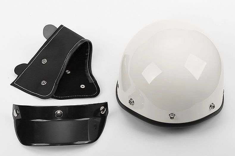 半キャップヘルメット　ビンテージ ロカビリーヘルメット ホワイト ポリヘル
