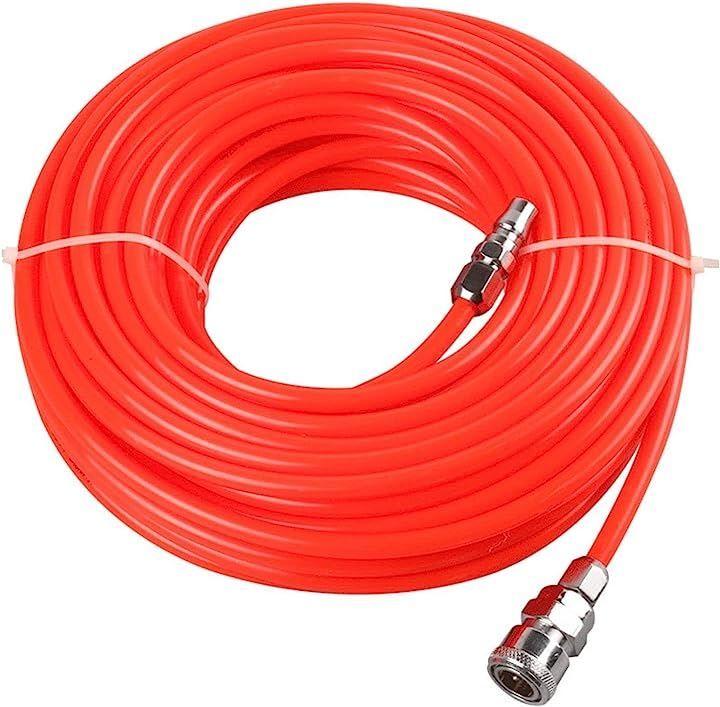 PLEAVIT エアーホース 内径5mm 外径8mm カプラー 付き エアブラシ(赤，  20m)