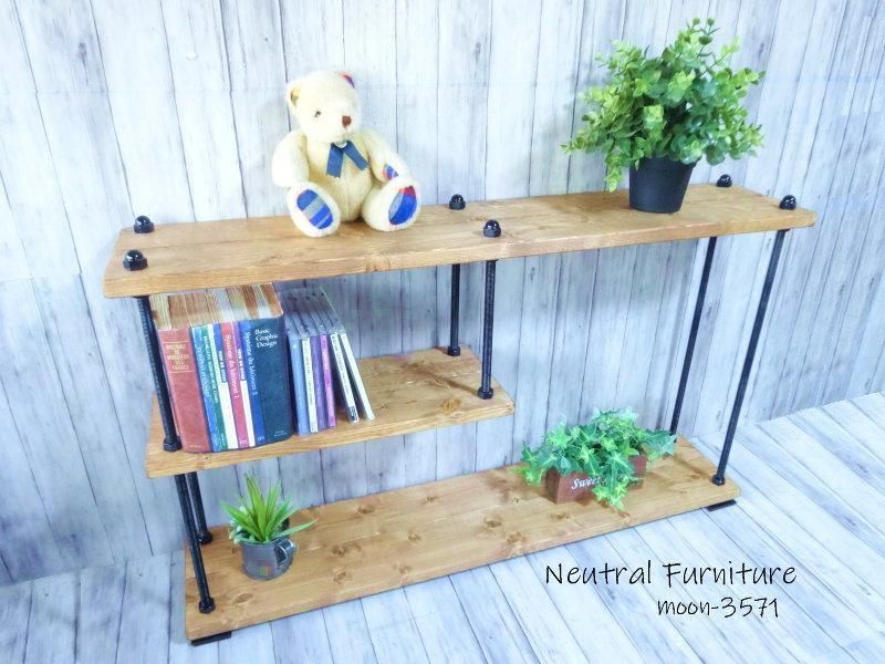 ハンドメイド サイドローテーブル スリムタイプ チーク色