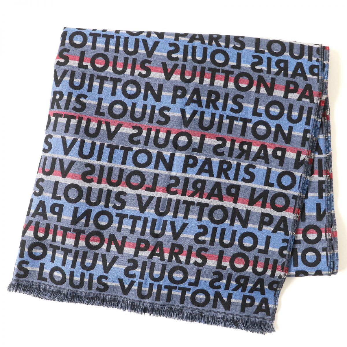 極美品△LOUIS VUITTON ルイヴィトン M70524 ロゴストライプ シルク混