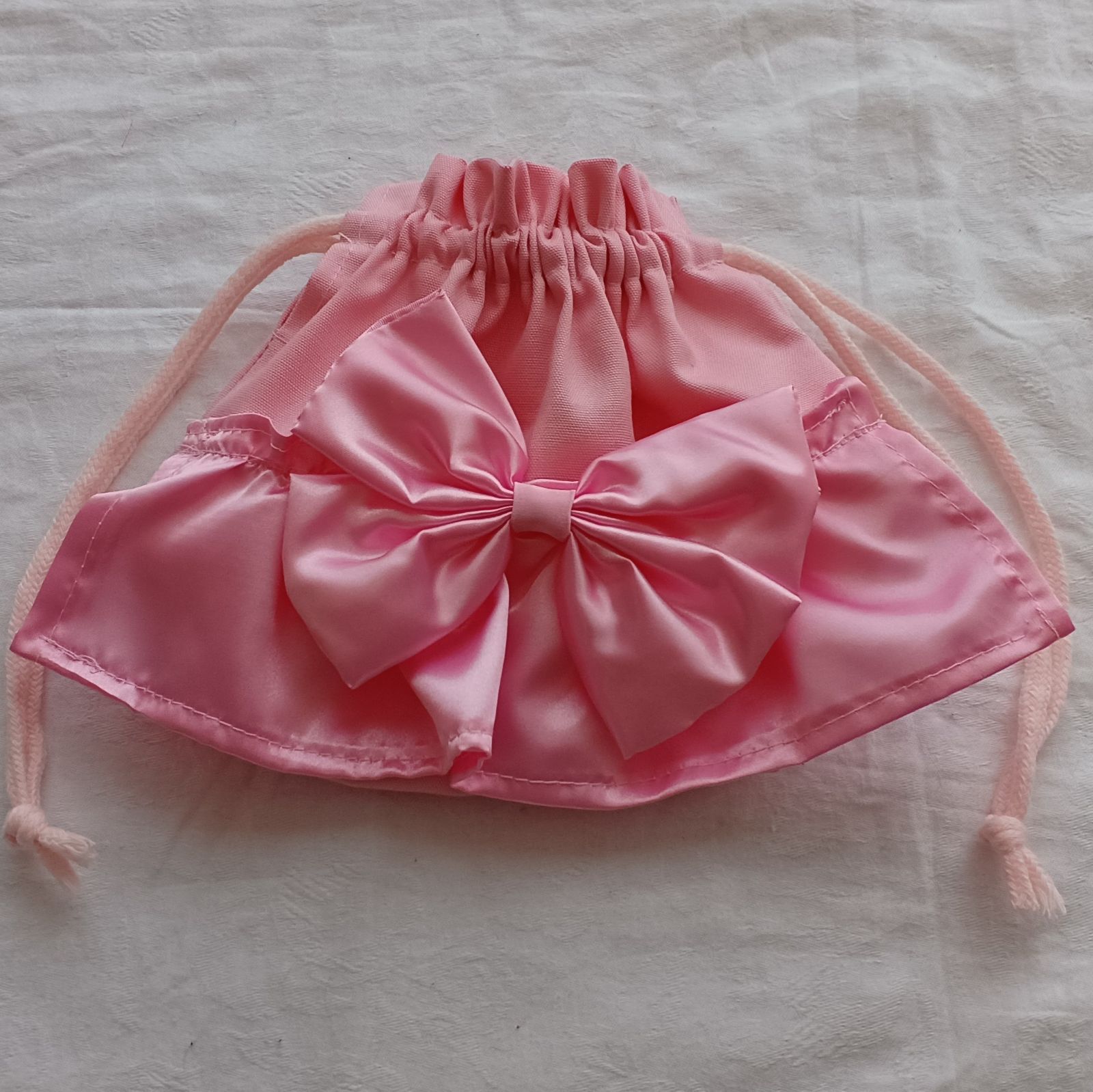 姫系】入園入学 通園バッグ5点セット ピンク×ピンク リボン フリル