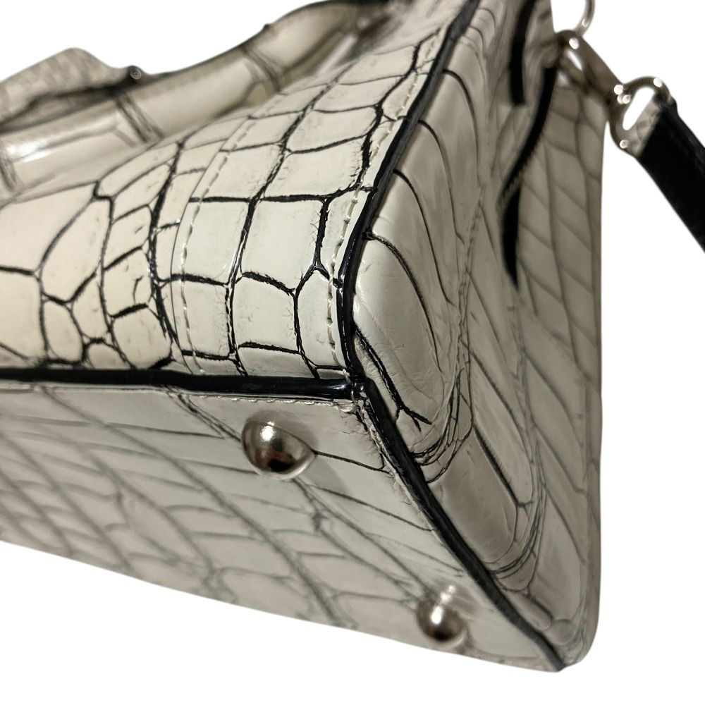 良品 CROIX ROYAL クロワロイヤル JRA クロコダイルレザー 目地染め  