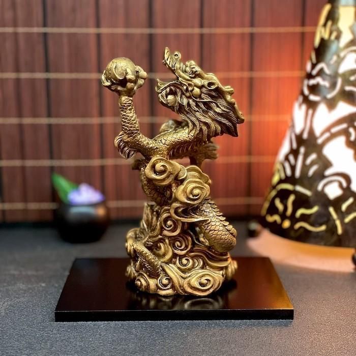 昇龍 ゴールド 金 ブロンズ風 ドラゴン 置物 財運 金運アップ