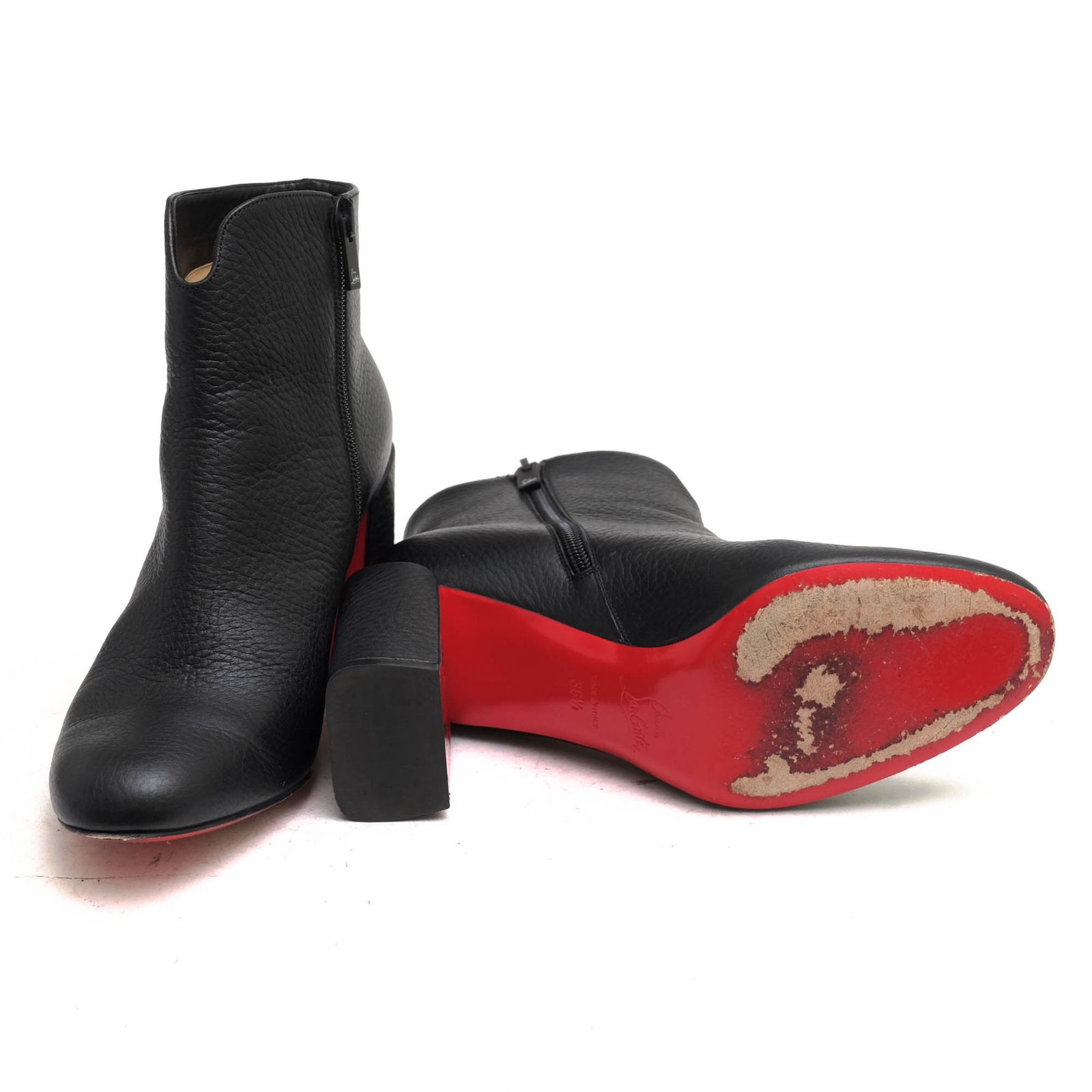 クリスチャンルブタンサイドゴアショートブーツ 送料込み 送料込