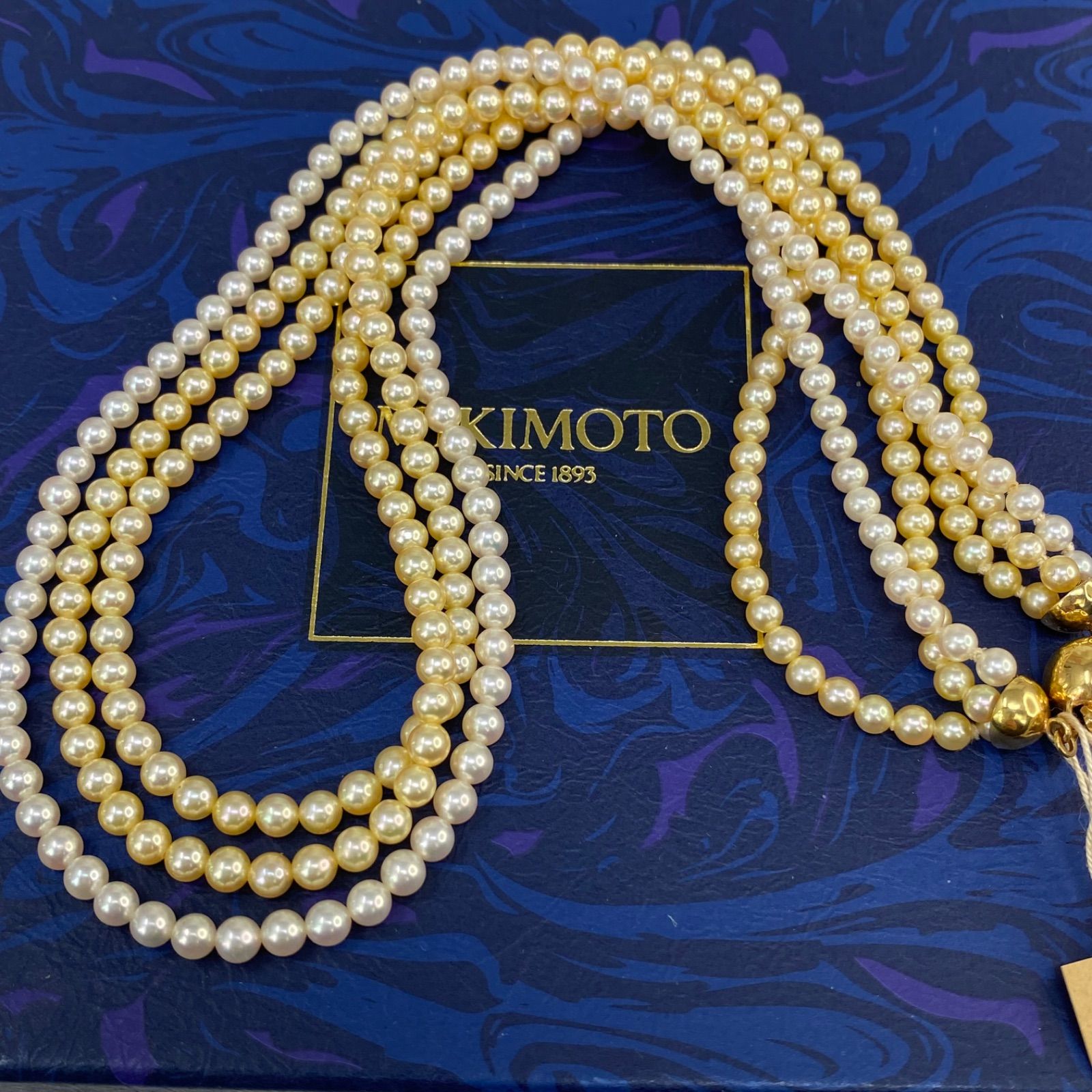 MIKIMOTO ミキモト 天然アコヤベビーパールネックレス 真珠 K18YG ...