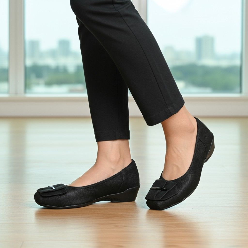 コンポジションナイン composition9 2944 パンプス ウェッジヒール コンフォート 本革 レザー リボン 日本製 バレエシューズ コンポジションナイン composition9 2944 パンプス ウェッジヒール