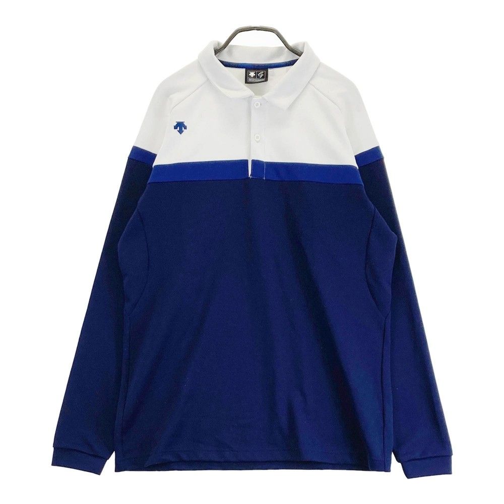 サイズ：L DESCENTE GOLF デサントゴルフ  長袖 ポロシャツ  ネイビー系 [240101417546] ゴルフウェア メンズ ストスト サイズ：L DESCENTE GOLF デサントゴルフ 長袖 ポロシャツ