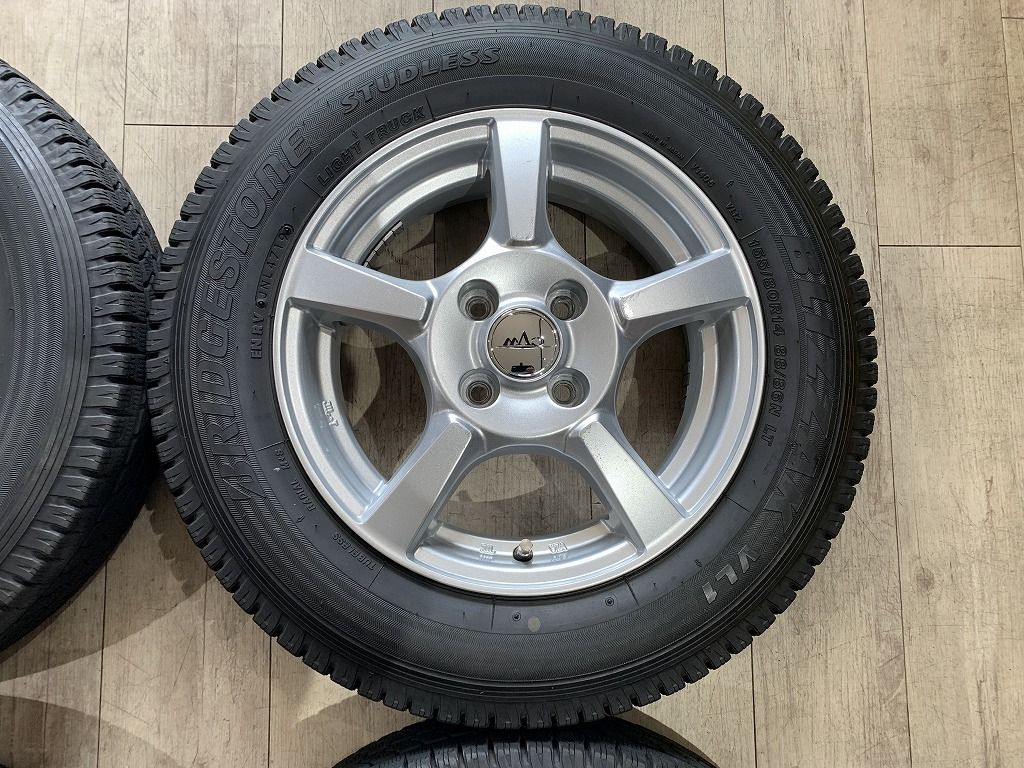 2304024】スタッドレス BRIDGESTONE CVW 14インチ 5J +39 PCD100 4H +