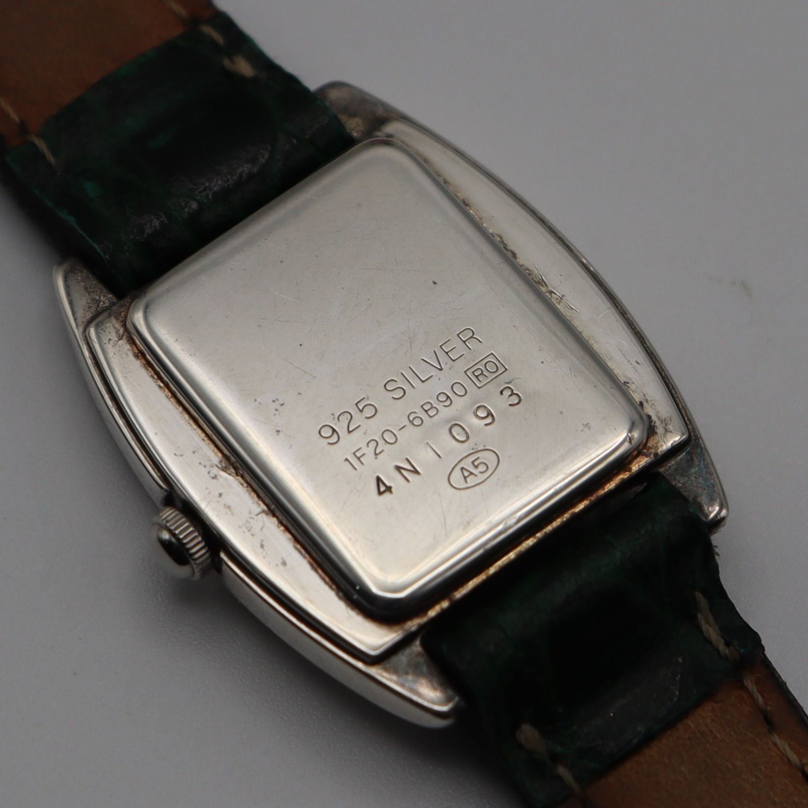 メンズ 腕時計 SEIKO？クレスタ？ 裏蓋18K 良品 セイコー クレスタ 銀無垢時計 1F20-6B90 クォーツ 彫刻