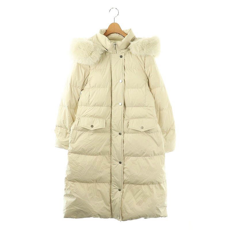 グレースコンチネンタル GRACE CONTINENTAL 24AW フードファーロングダウン アウター 36 オフホワイト |ES OS