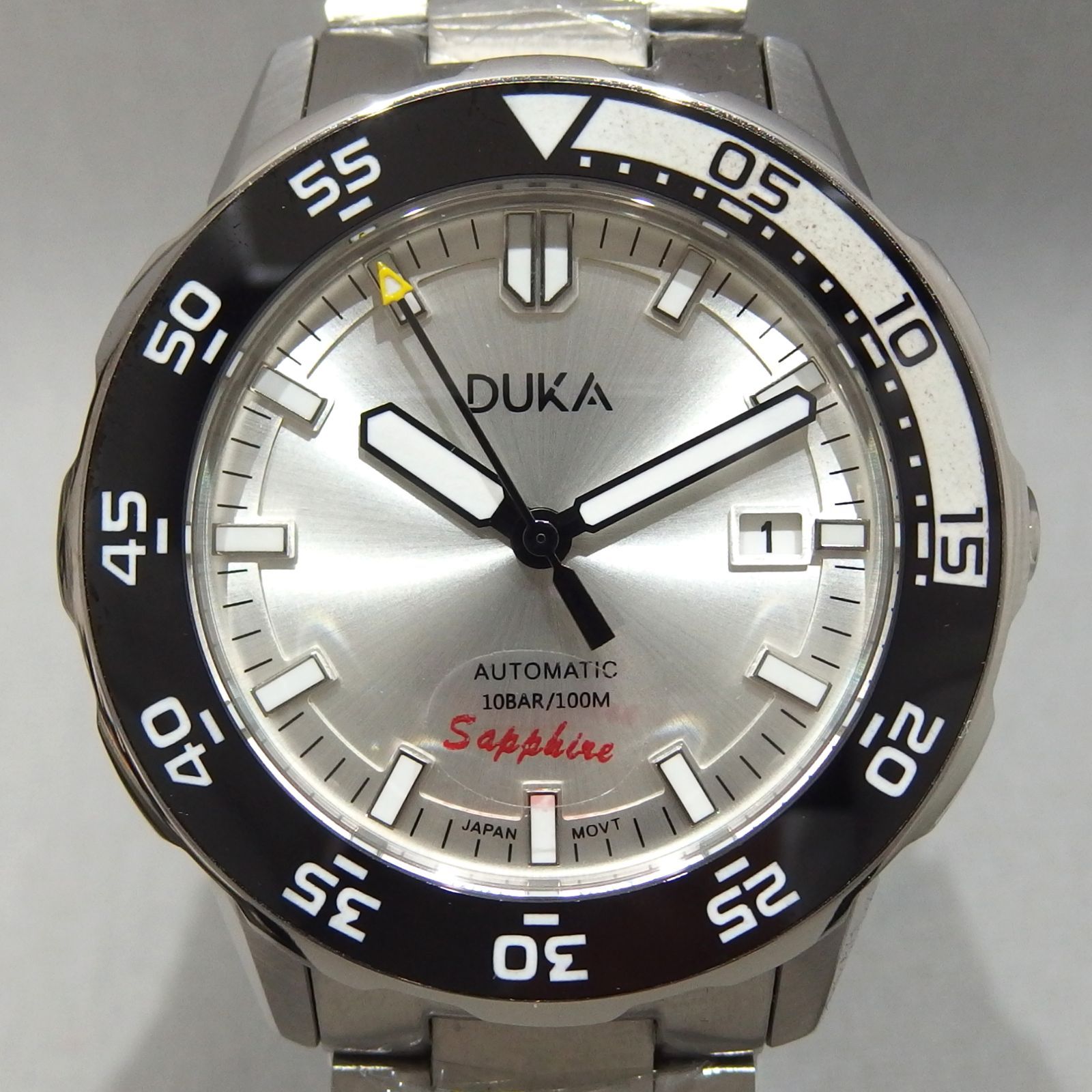 未使用☆DUKA 109 セラミックベゼル デイト 自動巻き 腕時計
