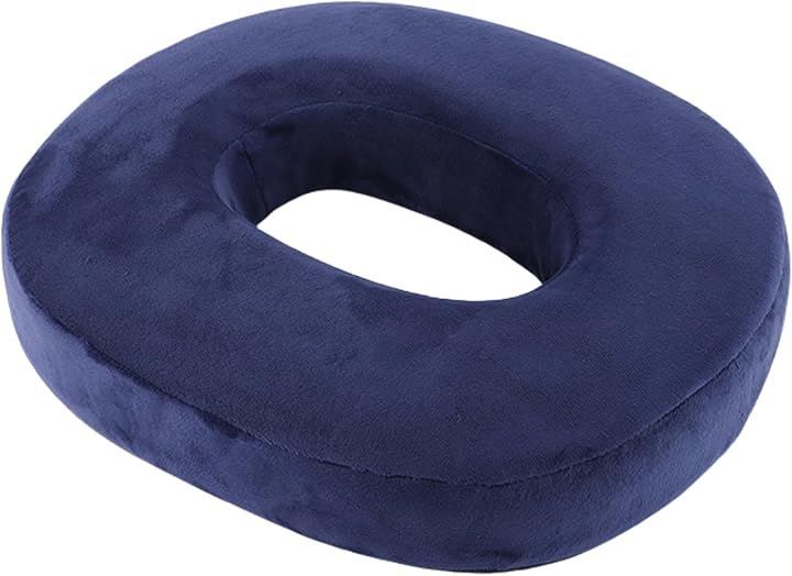 NASSIA 円座クッション ドーナツクッション オフェス 産後 痔 高反発(ネイビー，  40x32x7cm)