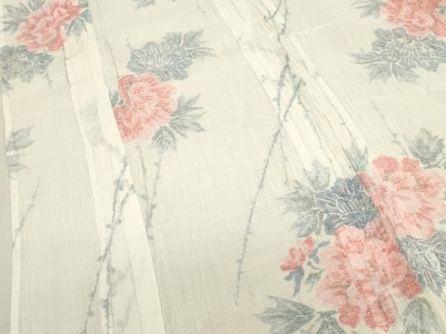 平和屋着物＊夏物　本場小千谷ちぢみ　牡丹　麻　逸品　DAAW0944op 平和屋着物＊夏物 本場小千谷ちぢみ 牡丹 麻 逸品 DAAW0944op - メルカリ