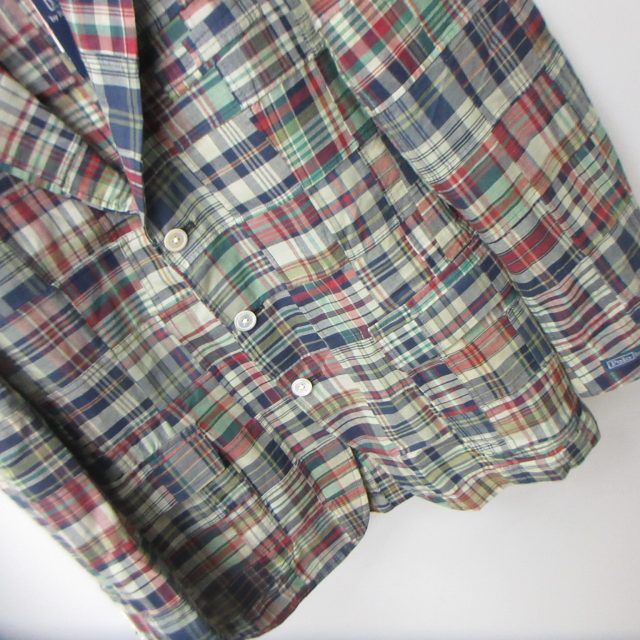 ポロラルフローレン パッチワーク テーラードジャケット マドラスチェック 90s 中古・古着通販】POLO RALPH LAUREN (ポロ・ラルフローレン) パッチ