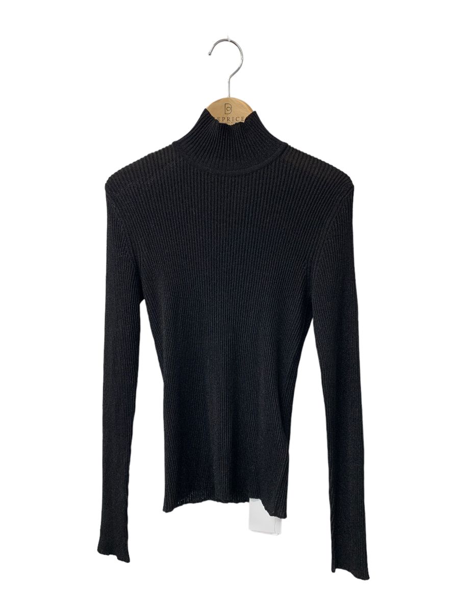 エルメス　HERMES （XL） タートルネックニット　カシミヤ × シルク　黒 エルメス ニット 34 ブラック タートルネック ラメ ITFBKZUN9SGI