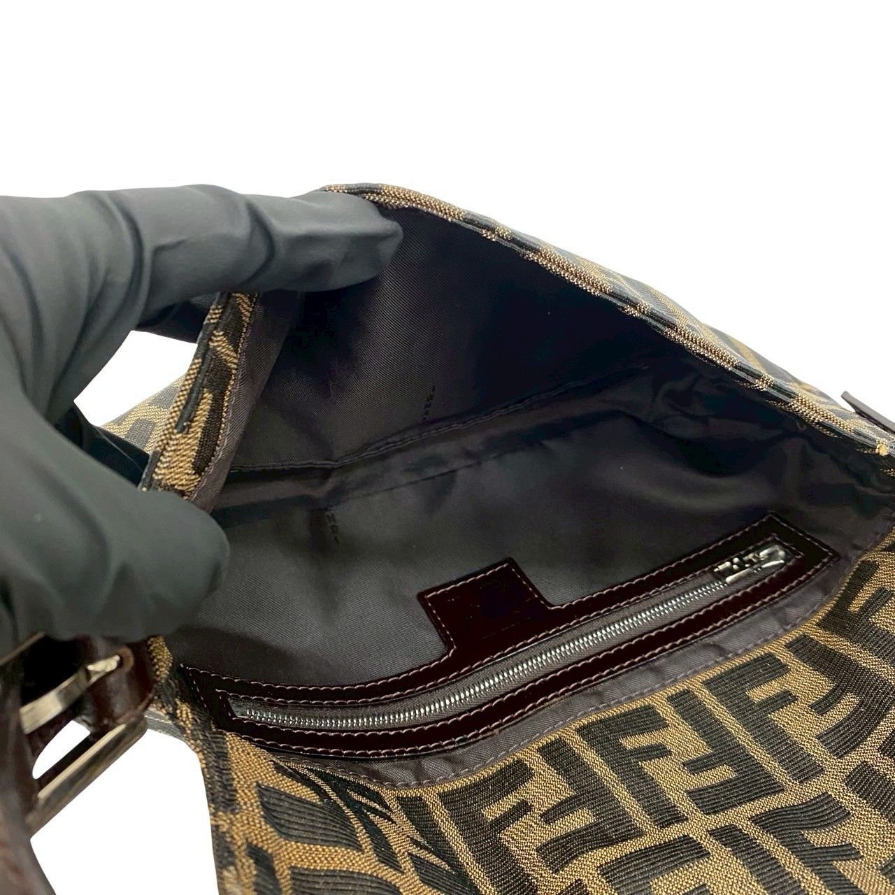フェンディ マンマバケット ズッカ柄 FF金具 キャンバス レザー 極 美品 FENDI フェンディ ヴィンテージ マンマバケット ズッカ