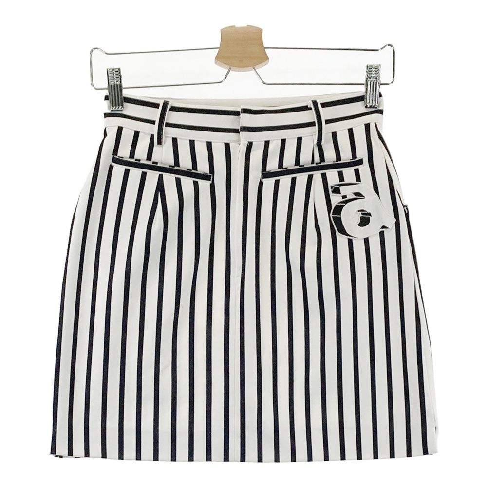☆ARCHIVIO リバーシブル ニットスカート ストライプ柄 良い ホワイト
