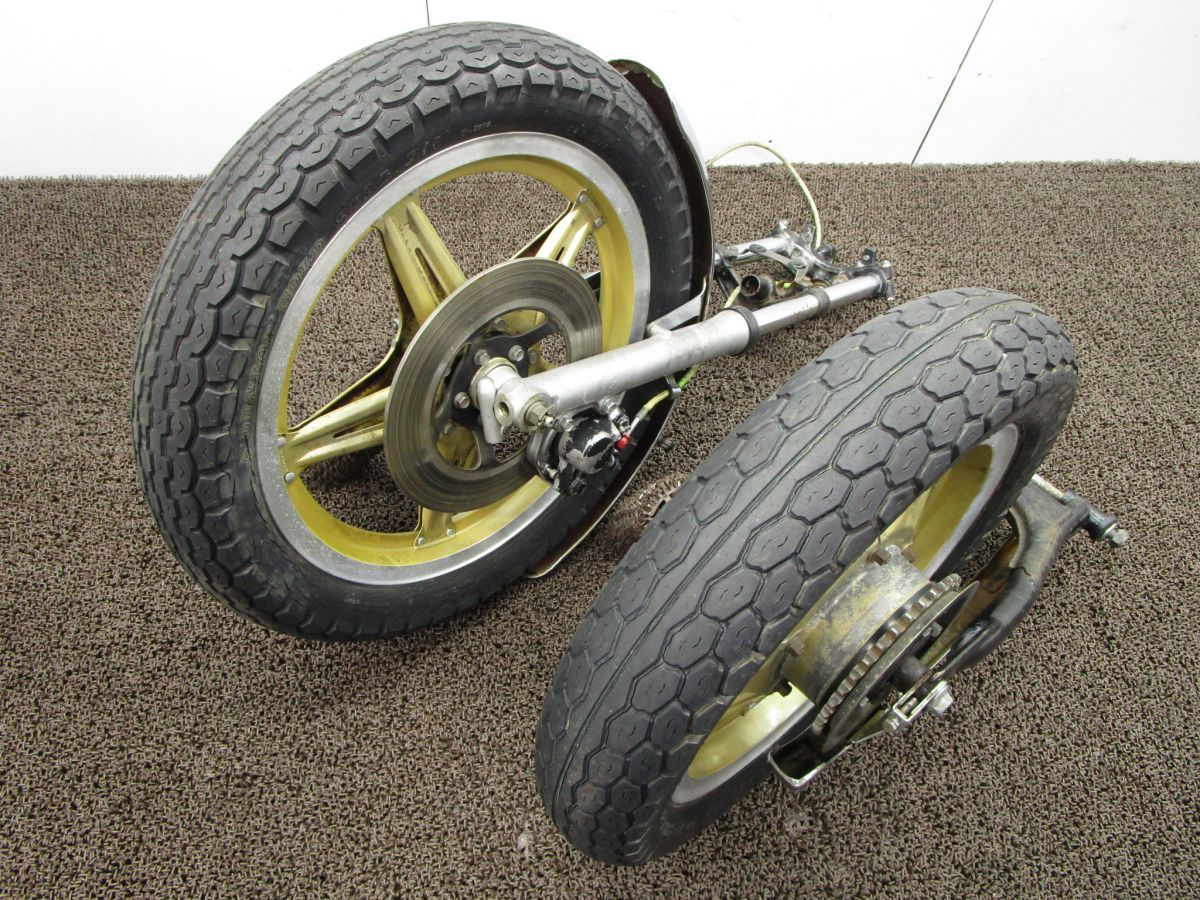 CB250t、CM250t ホイール ドラムブレーキ　タイヤTT100 流用等 CM250T ホイール前後セット ASSY ☆U131 フォーク リアサス