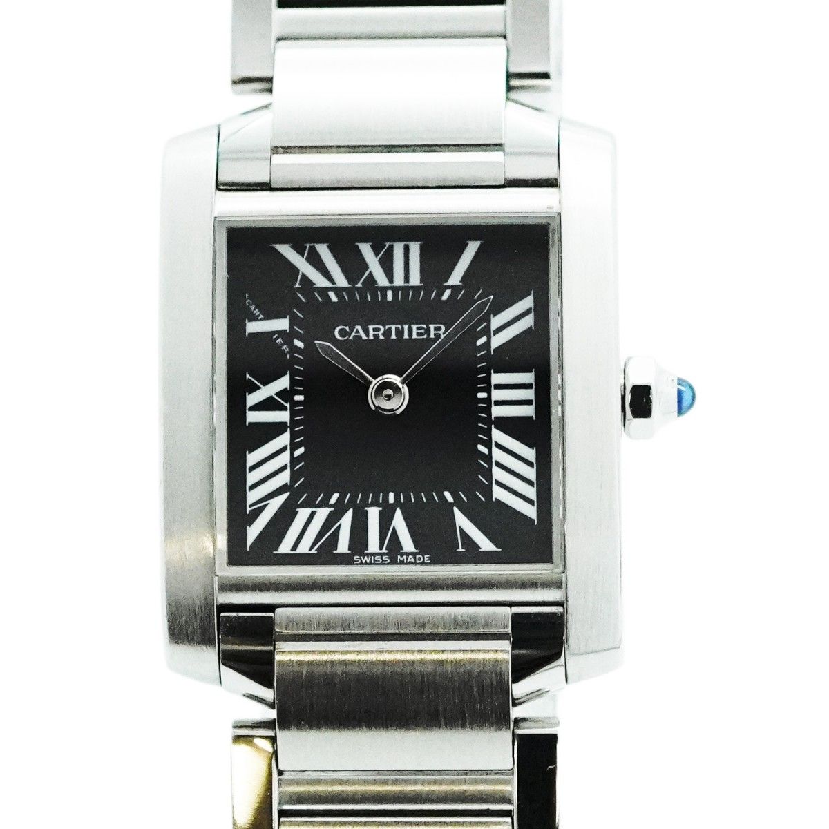 5wwe0098】カルティエ タンクフランセーズ W51026Q3 黒文字盤【中古  