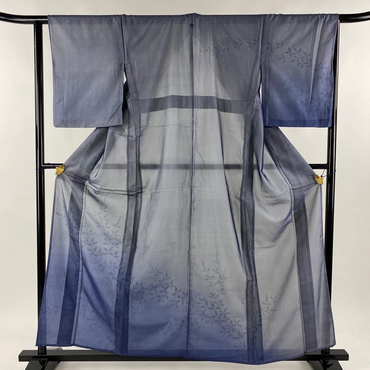 付下げ 身丈156.5cm 裄丈64cm M 単衣 草花 絞り 金彩 抹茶色 正絹 秀品  