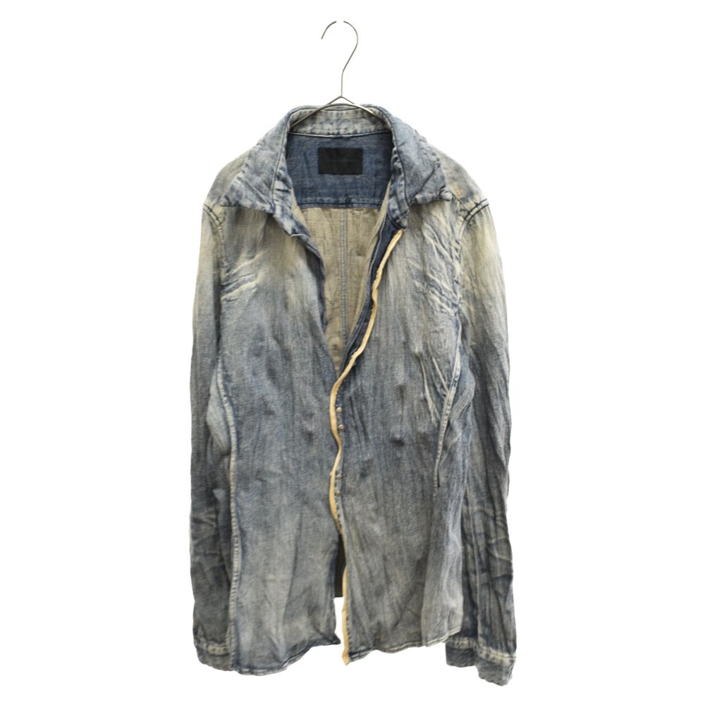 18AW junhashimoto（ジュンハシモト）しわ加工 チェックシャツ size2 WRINKLE CHECK SHIRT リンクル 稀少 junhashimoto ジュンハシモト WRINKLE CHECK SHIRT サイズ3(M