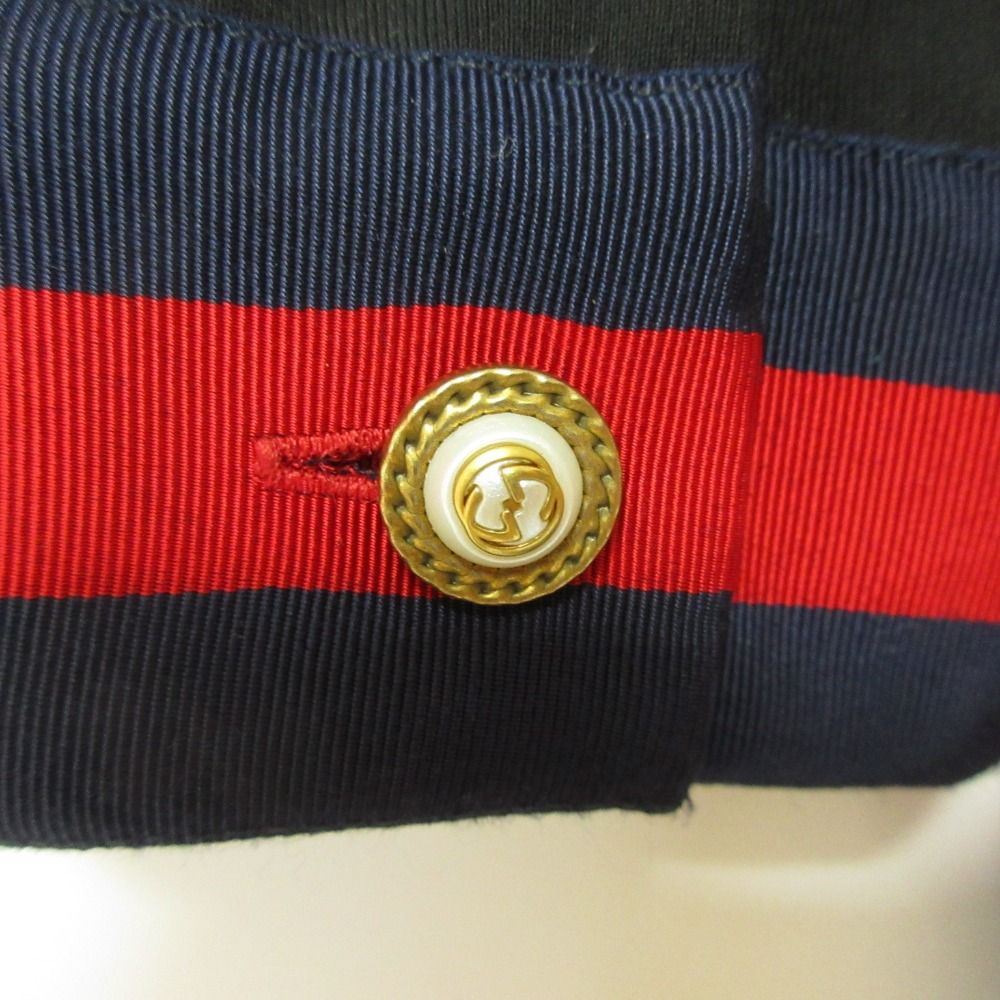 美品 GUCCI グッチ シェリーライン ジャージーVネックドレス 半袖 ひざ