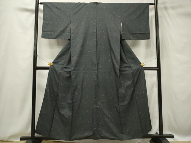 平和屋着物○本場大島紬 カタス7マルキ 幾何学文様 正絹 逸品 AABA1299ph