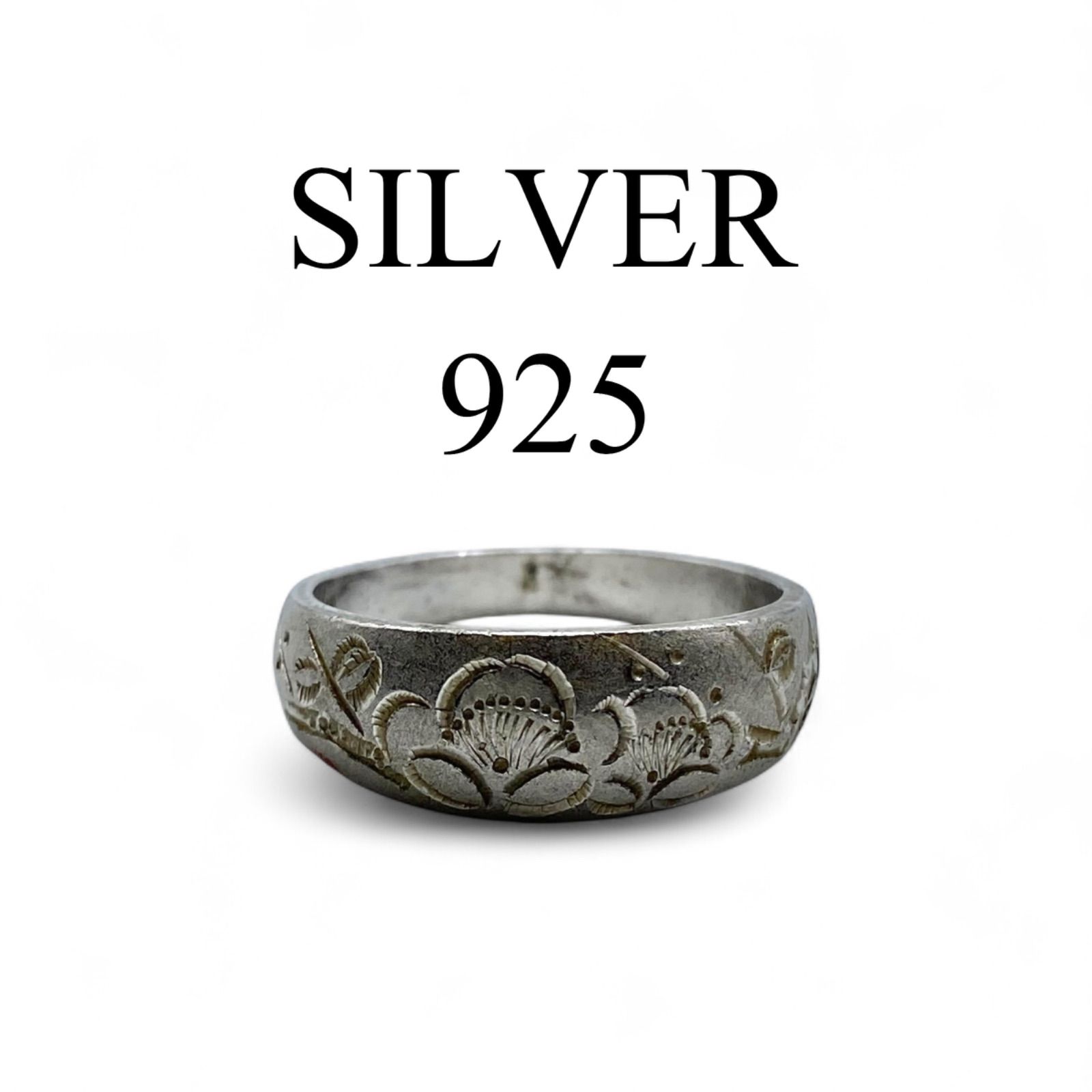 vintage silver ring シルバーリング 和の彫刻】 Silver 925 刻印 90s Vintage Ring シルバー リング 17号