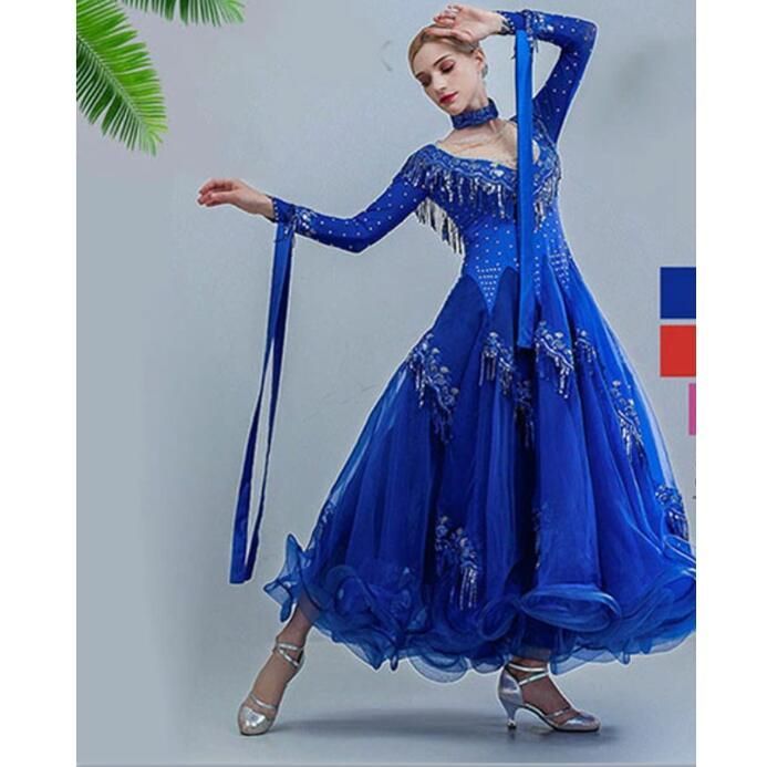 ブルー ラテン ドレス ワンピース 水色 黄色 イエロー デモ 社交ダンス